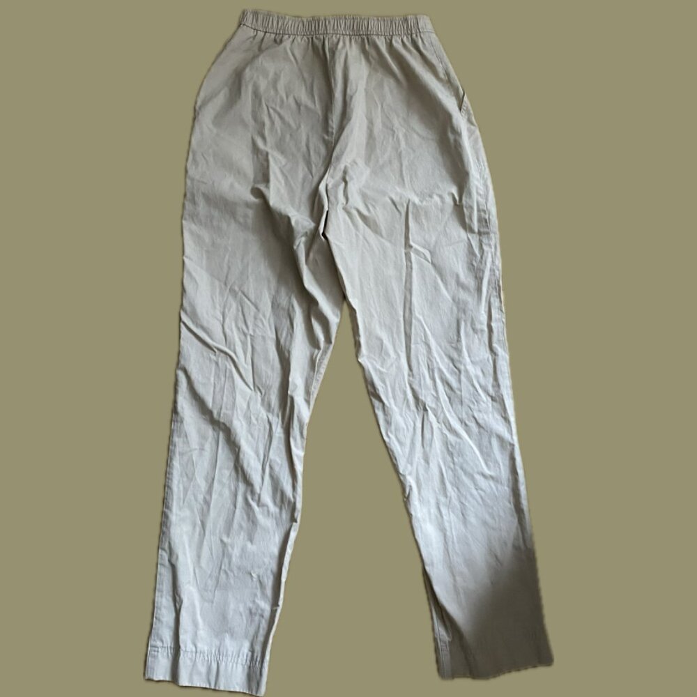 Beige Lightweight Khaki Drawstring Pants - Picture 5 of 10